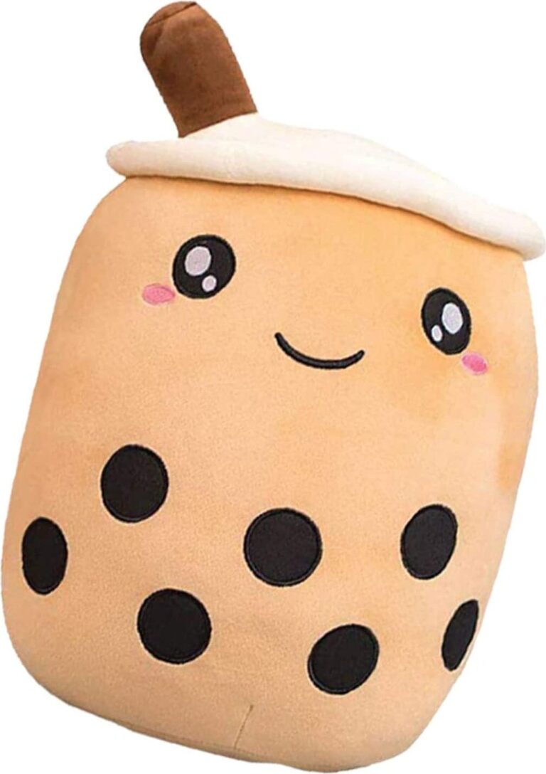 Kawaii-inspiriertes Boba-Tee-Plüschkissen mit freundlichem Gesicht und schwarzen Punkten. Kawaii-inspiriertes Boba-Tee-Plüschkissen mit freundlichem Gesicht und schwarzen Punkten.